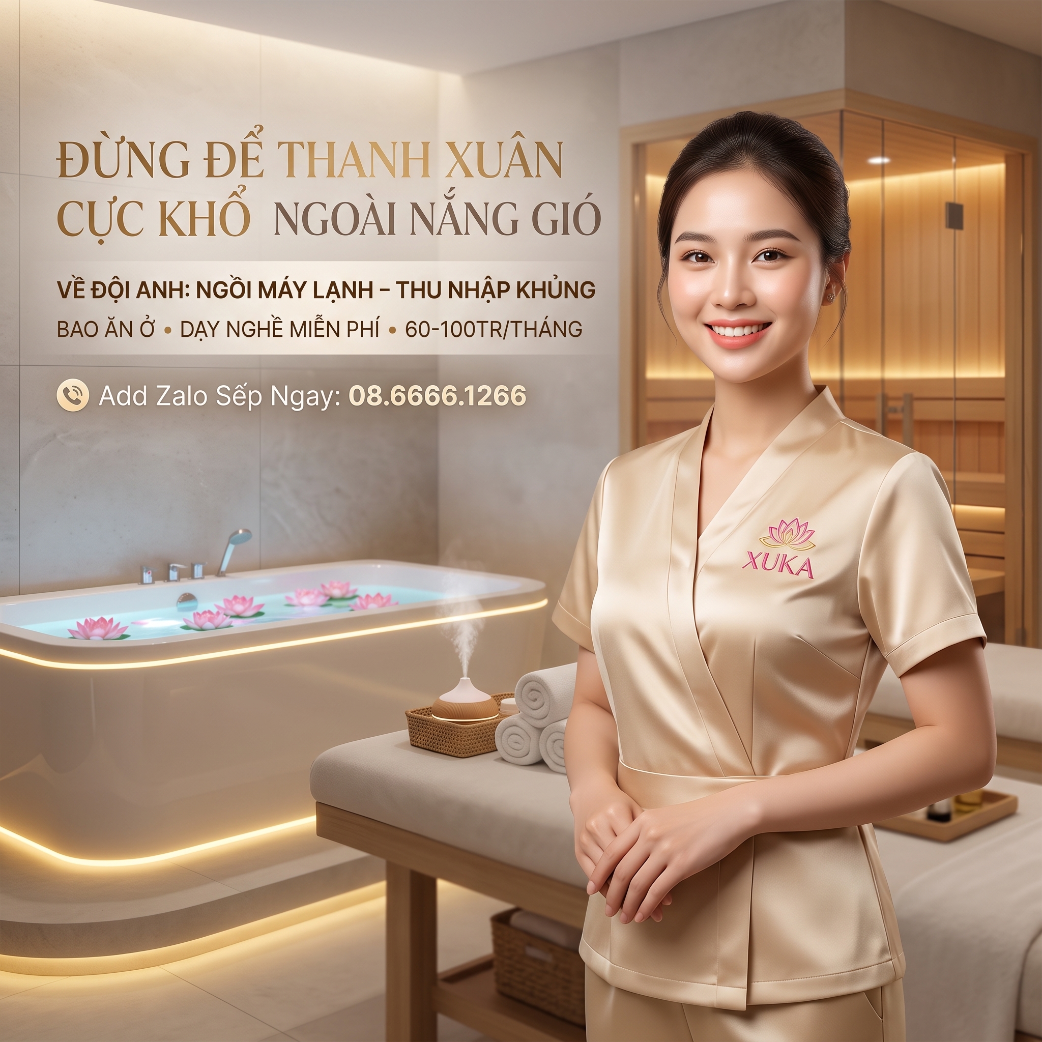 Không Gian Phòng VIP Massage Bồn Sục Jacuzzi Hoàng Gia